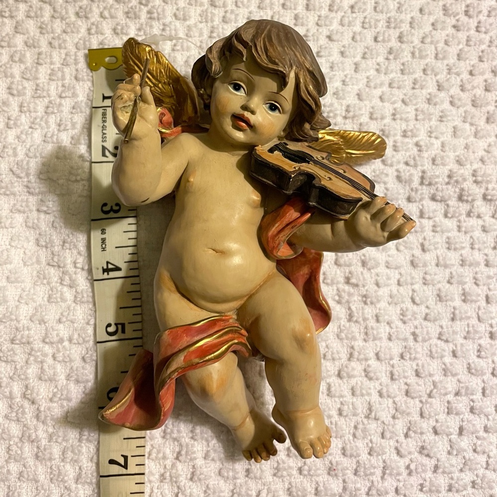 Santini Cherubic Angel Wall Decor with Violin - Picture 6 of 8